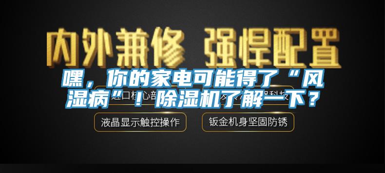 嘿，你的家電可能得了“風濕病”！除濕機了解一下？